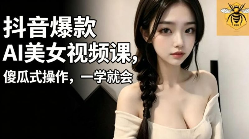抖音爆款AI美女视频课，傻瓜式操作，一学就会，1个小就能上手-大伟资源网