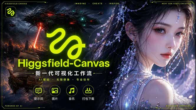 Higgsfield Canvas AI视频制作详解，节点式工作流搭建，重构新式视频创作完整教程-大伟资源网