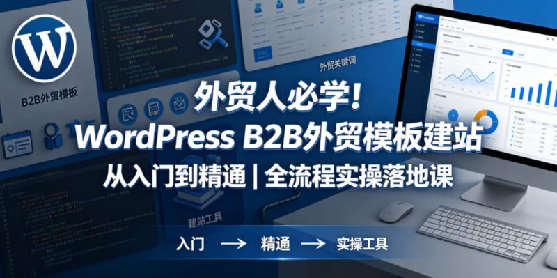 外贸人必学！WordPress B2B外贸模板建站从入门到精通｜全流程实操落地课-大伟资源网