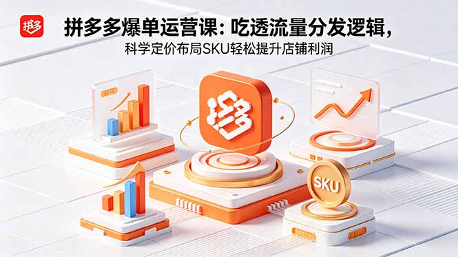 拼多多爆单运营实战课：吃透流量分发逻辑，科学定价布局SKU轻松提升店铺利润-大伟资源网