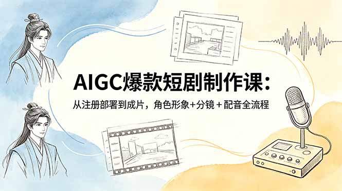 AIGC爆款短剧制作课：从注册部署到成片，角色形象+分镜+配音全流程-大伟资源网