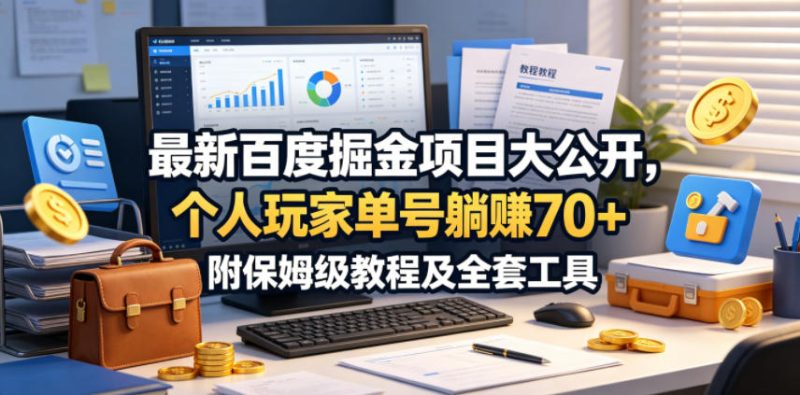 最新百度掘金项目大公开，个人玩家单号躺賺70+，附保姆级教程及全套工具【揭秘】-大伟资源网