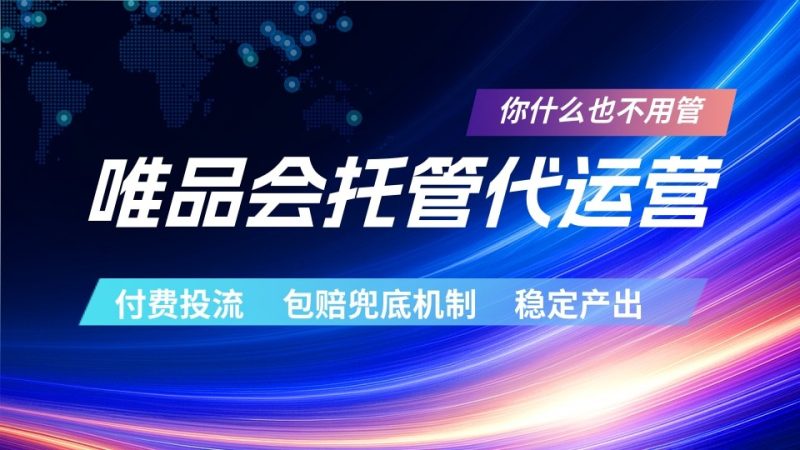 唯品会托管代运营 付费投流玩法 包赔兜底机制 稳定产出-大伟资源网