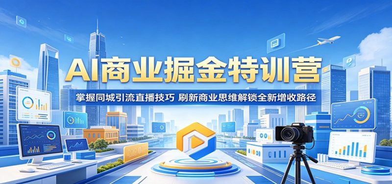AI商业掘金特训营：掌握同城引流直播技巧，刷新商业思维解锁全新增收路径-大伟资源网