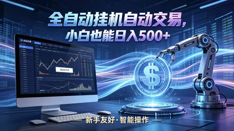 全新智能化交易助手，傻瓜式操作，小白也能快速上手，轻松实现日入500+-大伟资源网