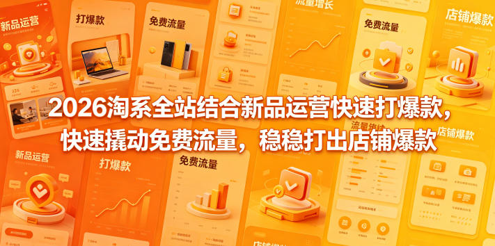 2026淘系全站结合新品运营快速打爆款，快速撬动免费流量，稳稳打出店铺爆款(更新5月12日)-大伟资源网