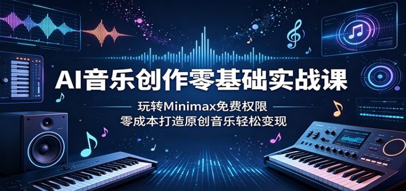 AI音乐创作零基础实战课:玩转Minimax免费权限,零成本打造原创音乐轻松变现-大伟资源网