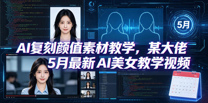 AI复刻颜值素材教学，某大佬5月最新AI美女教学视频，内含4月好物复刻教学-大伟资源网