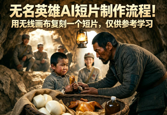无名英雄AI短片制作流程！用无线画布复刻一个短片，仅供参考学习-大伟资源网