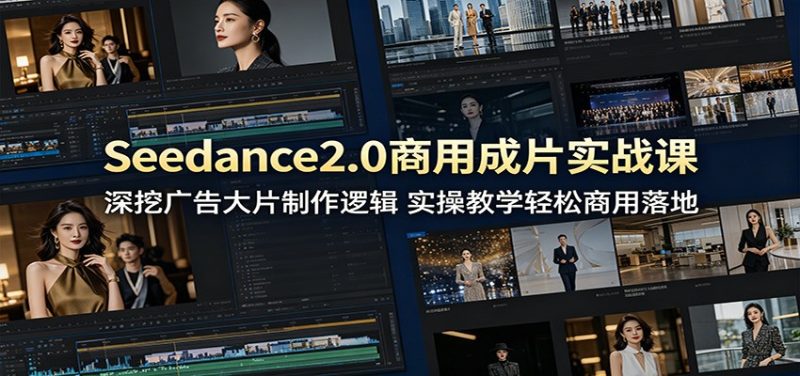 Seedance2.0商用成片实战课：深挖广告大片制作逻辑，实操教学轻松商用落地-大伟资源网