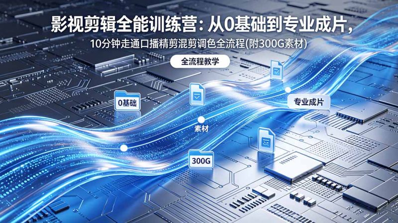 2026影视剪辑全能实战课｜0基础到专业成片，全流程教学，高清带300G素材-大伟资源网