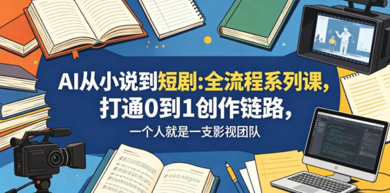 AI从小说到短剧全流程系列课，打通0到1创作链路，一个人就是一支影视团队-大伟资源网
