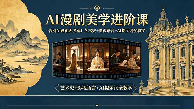 告别AI画面无灵魂！AI漫剧美学进阶课，艺术史+影视语言+AI提示词全教学-大伟资源网