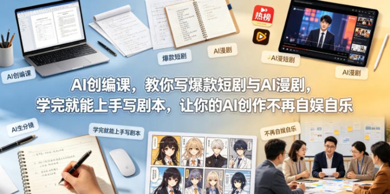 AI创编课，教你写爆款短剧与AI漫剧，学完就能上手写剧本，让你的AI创作不再自娱自乐(更新0521)-大伟资源网