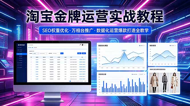 2026 淘宝金牌运营实战教程，SEO权重优化万相台推广，数据化运营爆款打造全教学-大伟资源网