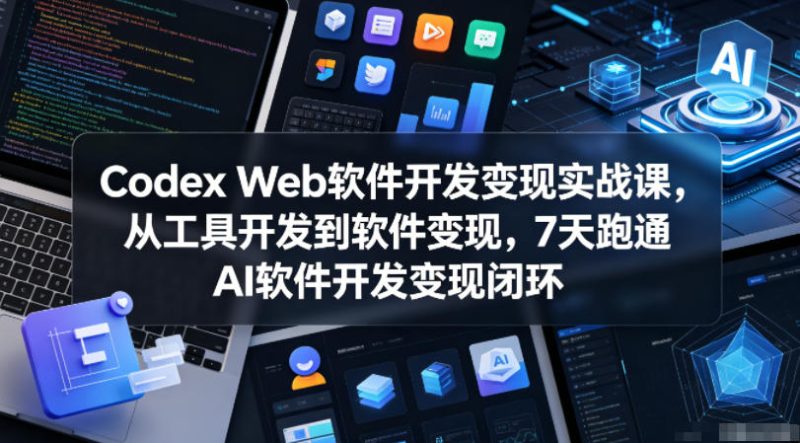 Codex Web软件开发变现实战课，从工具开发到软件变现，7天跑通AI软件开发变现闭环-大伟资源网
