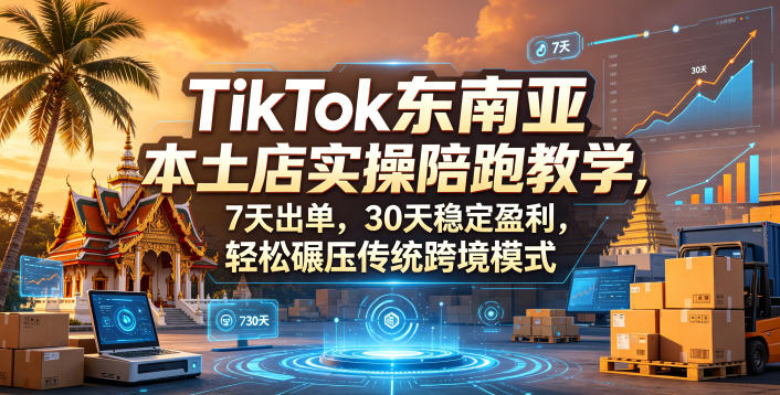 TikTok东南亚本土店实操陪跑教学，7天出单，30天稳定盈利，轻松碾压传统跨境模式(更新0516)-大伟资源网