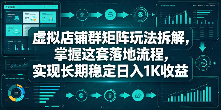 虚拟店铺群矩阵玩法拆解，掌握这套落地流程，实现长期稳定日入1K收益【揭秘】-大伟资源网