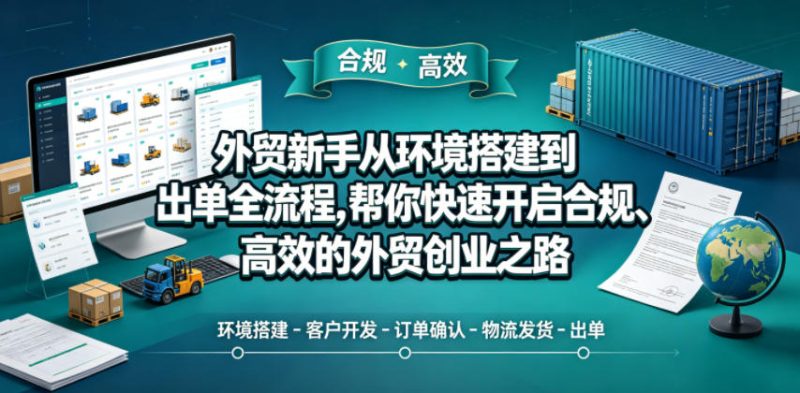 外贸新手从环境搭建到出单全流程，帮你快速开启合规、高效的外贸创业之路-大伟资源网
