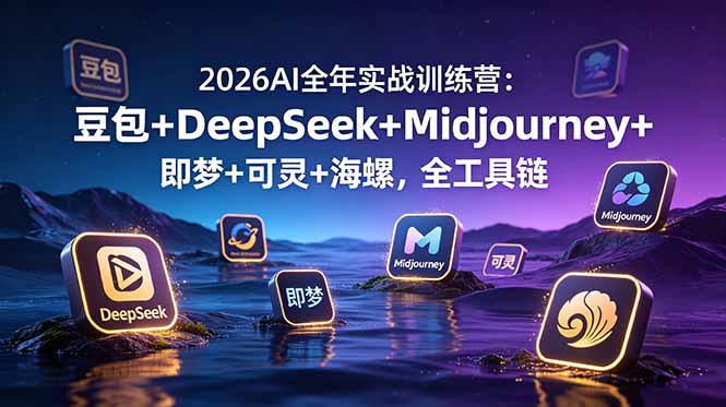 2026AI全年实战训练营：豆包+DeepSeek+Midjourney+即梦+可灵+海螺，全工具链-大伟资源网