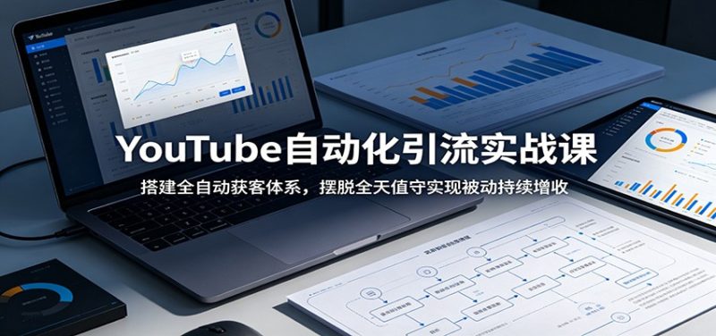 YouTube自动化引流实战课：搭建全自动获客体系，摆脱全天值守实现被动持续增收-大伟资源网