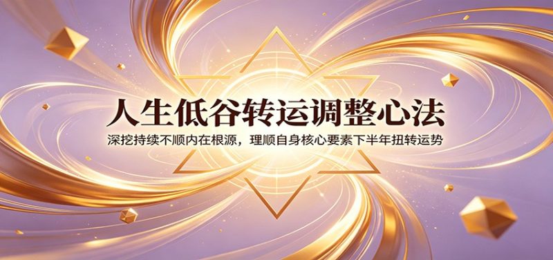 人生低谷转运调整心法：深挖持续不顺内在根源，理顺自身核心要素下半年扭转运势-大伟资源网