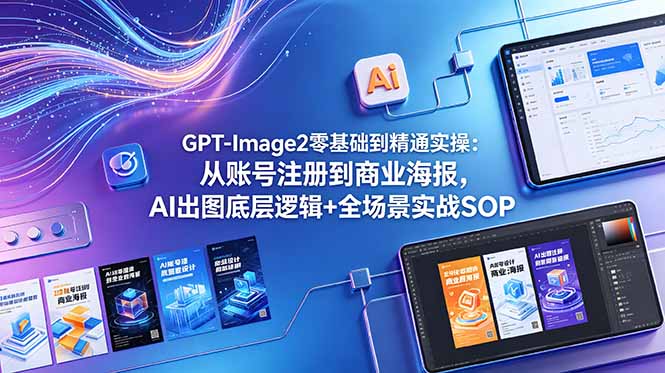 GPT-Image2零基础到精通实操：从账号注册到商业海报，AI出图底层逻辑+全场景实战SOP-大伟资源网