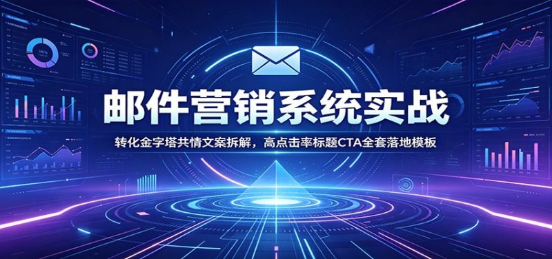 邮件营销系统实战：转化金字塔共情文案拆解，高点击率标题CTA全套落地模板-大伟资源网
