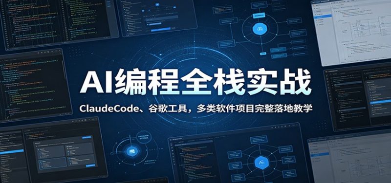 AI编程全栈实战：ClaudeCode、谷歌工具，多类软件项目完整落地教学-大伟资源网