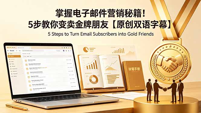 掌握电子邮件营销秘籍！5步教你变卖金牌朋友【原创双语字幕】-大伟资源网