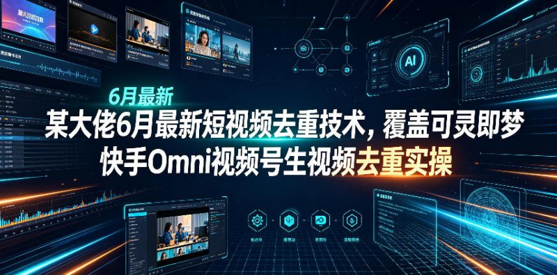 某大佬6月最新短视频去重技术，覆盖可灵即梦快手Omni视频号生视频去重实操-大伟资源网