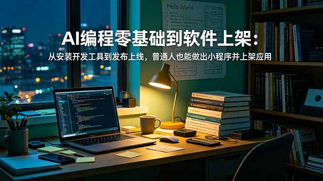 AI编程零基础到软件上架：从安装开发工具到发布上线，普通人也能做出小程序并上架应用商店-大伟资源网