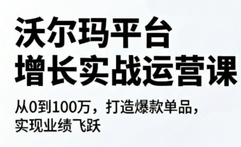 沃尔玛平台增长的实战运营课-大伟资源网