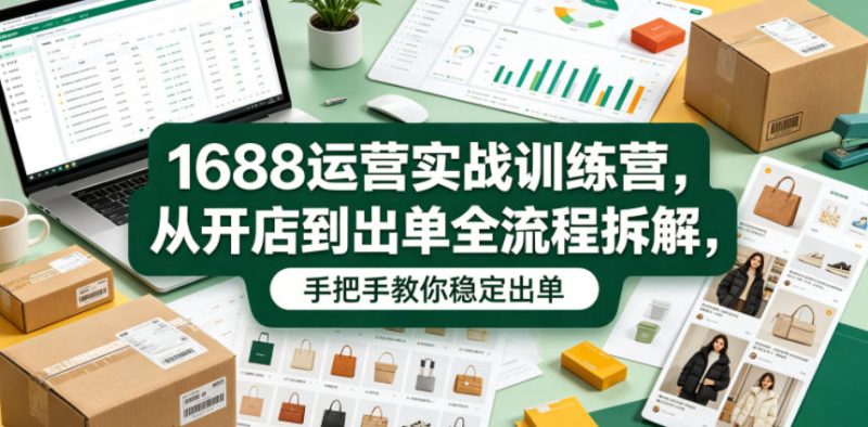 1688运营实战训练营，从开店到出单全流程拆解，手把手教你稳定出单-大伟资源网