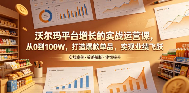 沃尔玛平台增长的实战运营课，从0到100W，打造爆款单品，实现业绩飞跃-大伟资源网
