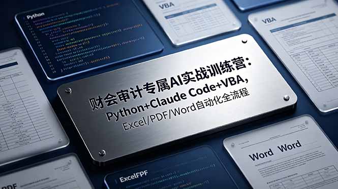财会审计专属 AI实战训练营：Python+Claude Code+VBA，Excel/PDF/Word自动化全流程-大伟资源网