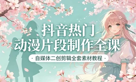 短视频动漫片段剪辑制作 + 全套高清素材合集-大伟资源网