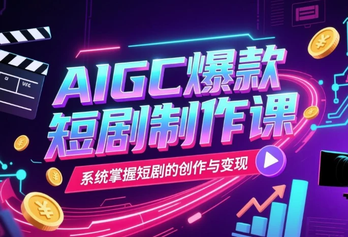 AIGC爆款短剧制作课，系统掌握短剧的创作与变现-大伟资源网