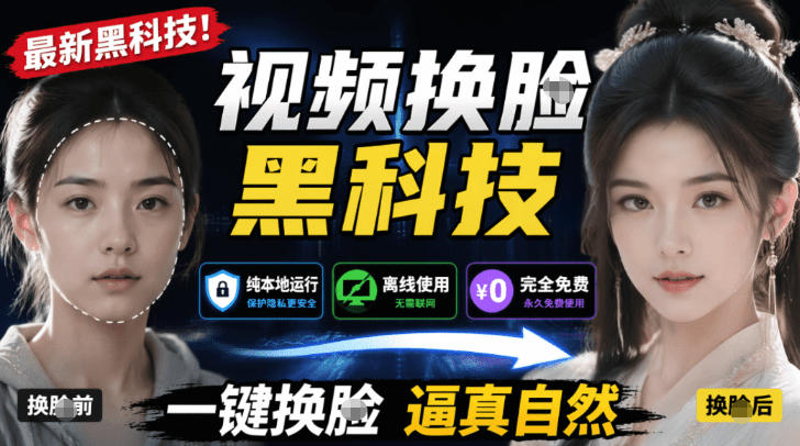 AI人工智能如此夸张？一键视频换Lian黑科技，纯本地离线运行，本地视频换Lian娱乐工具，AI FaceSwap-大伟资源网