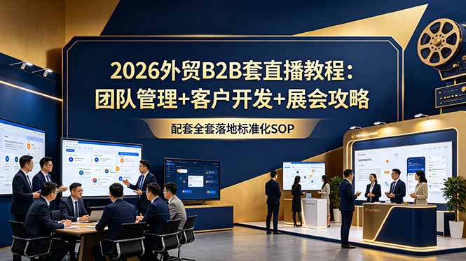 2026外贸B2B套直播教程：团队管理+客户开发+展会攻略，配套全套落地标准化SOP-大伟资源网