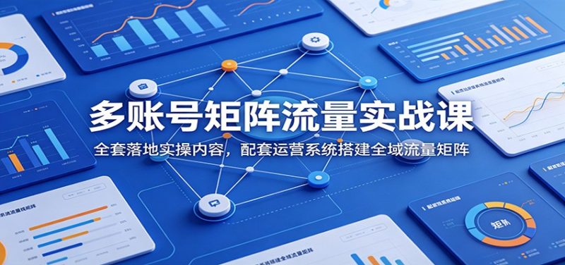 多账号矩阵流量实战课：全套落地实操内容，配套运营系统搭建全域流量矩阵-大伟资源网