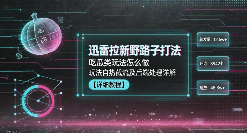 迅雷拉新野路子打法，吃瓜类玩法怎么做，玩法自热截流及后端处理详解-大伟资源网
