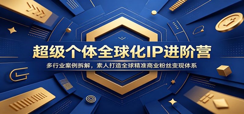 超级个体全球化IP进阶营：多行业案例拆解，素人打造全球精准商业粉丝变现体系-大伟资源网