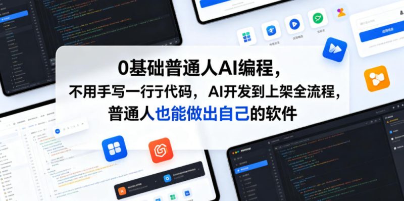 0基础普通人AI编程，不用手写一行代码，AI开发到上架全流程，普通人也能做出自己的软件-大伟资源网