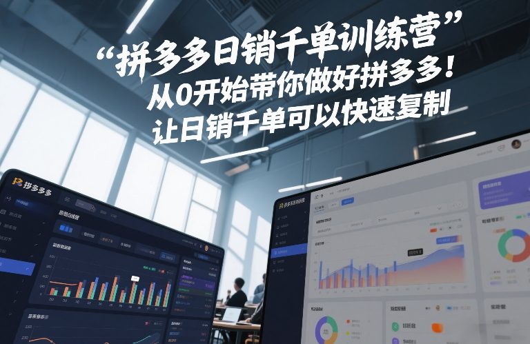 拼多多日销千单训练营，从0开始带你做好拼多多，让日销千单可以快速复制(更新26年6月)-大伟资源网