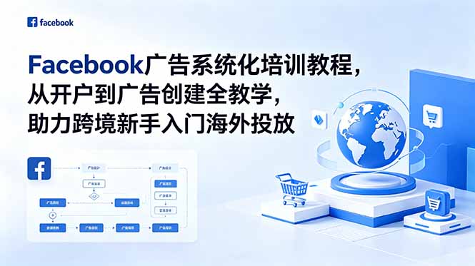 Facebook广告系统化培训教程，从开户到广告创建全教学，助力跨境新手入门海外投放-大伟资源网