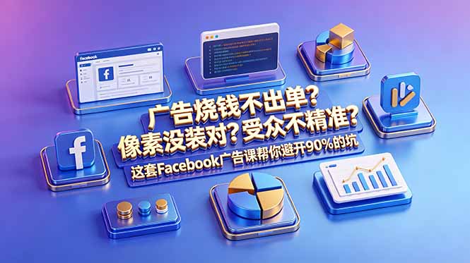 广告烧钱不出单？像素没装对？受众不精准？这套Facebook广告课帮你避开90%的坑-原创双语字幕-大伟资源网