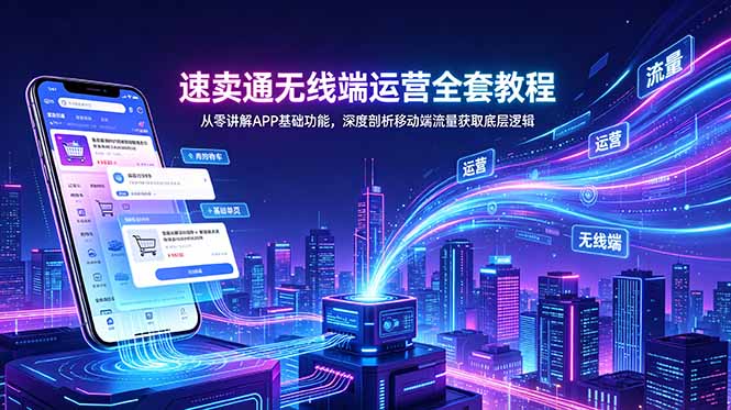 速卖通无线端运营全套教程，从零讲解APP基础功能，深度剖析移动端流量获取底层逻辑-大伟资源网