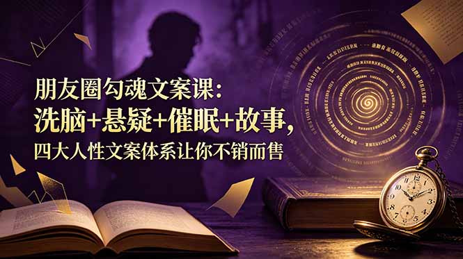 朋友圈勾魂文案课：洗脑+悬疑+催眠+故事，四大人性文案体系让你不销而售-大伟资源网