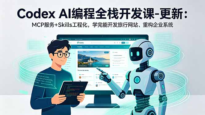 Codex AI编程全栈开发课-更新：MCP服务+Skills工程化，学完能开发旅行网站、重构企业系统-大伟资源网